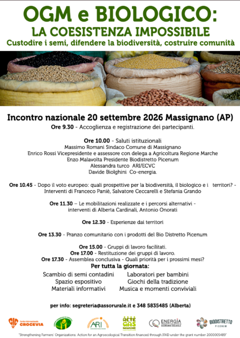 Ogm: coesistenza impossibile con il biologico